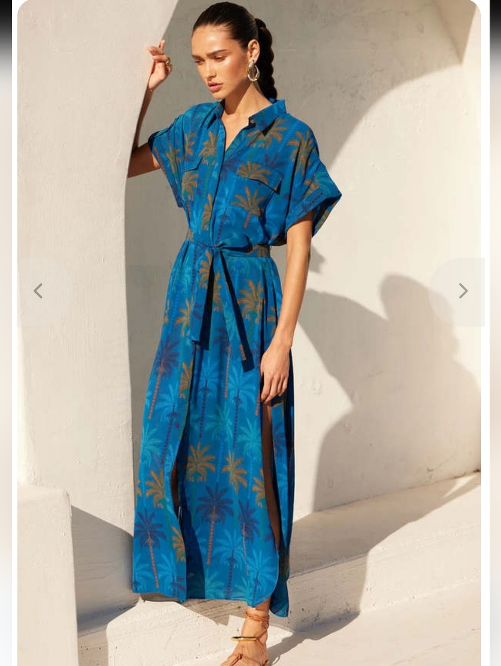 Misa Los Angeles Lou Dress In Plam Tree Print